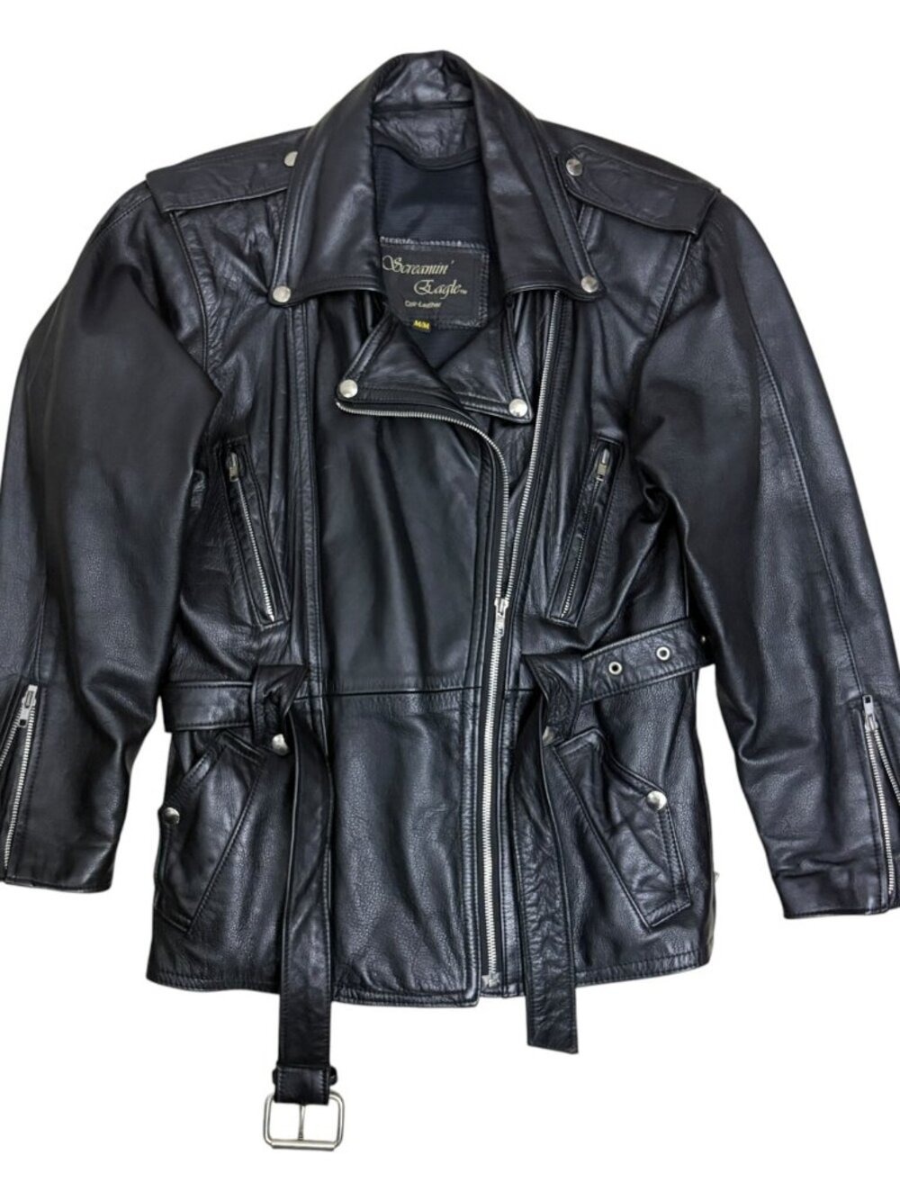HARLEY DAVIDSON LEATHER Screamin Eagle Jacket Motorcycle Biker Coat Mens Medium